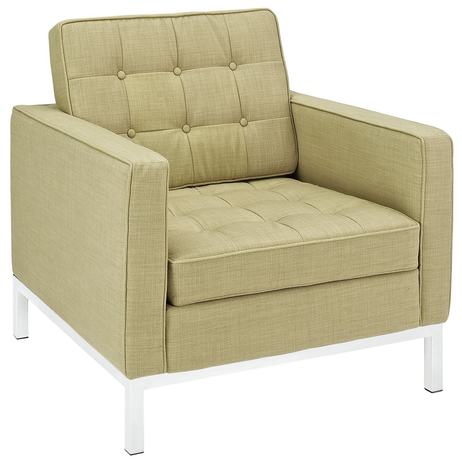 Modway Loft Armchair Wool, Green, Set Of 2
